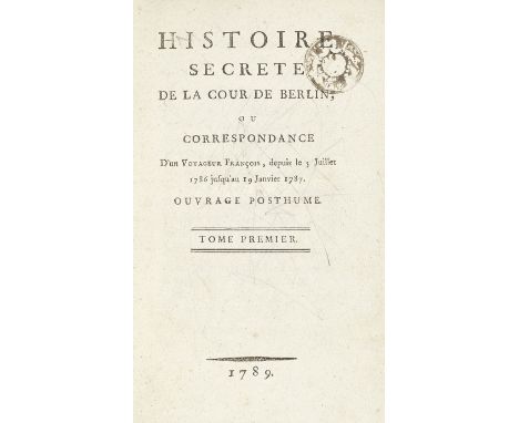 NAPOLEON'S LIBRARY ON ST HELENA[MIRABEAU (HONORE GABRIELE RIQUETTI)] Histoire secrète de la Cour de Berlin, ou correspondance