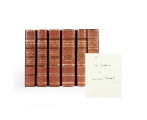 CHURCHILL (WINSTON)The Second World War, 6 vol., third edition of volume 1, others FIRST EDITIONS, AUTHOR'S PRESENTATION COPI