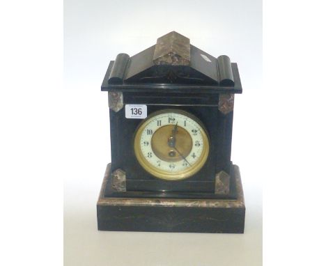 Victorian slate and marble mantel clock