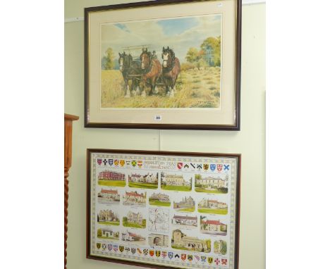 Alderson Limited edition print 'The Harvesters' and Alfred M. Alderson print Middleton Tyas and Moulton (2)