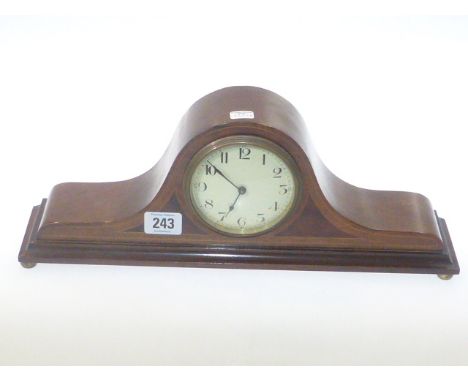 Inlaid mahogany mantel clock