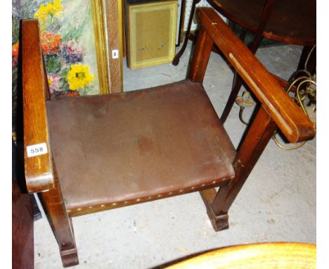 A group of three oak dining chairs and a monk's bench.