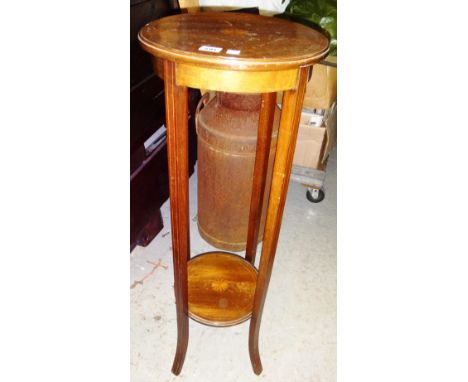 A mahogany jardiniere stand, a hanging rack and a wine table.