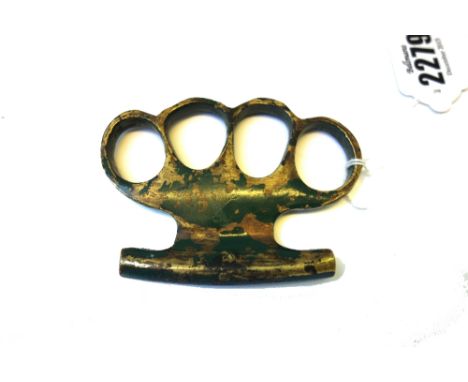 A British WW1 period brass commando knuckle duster.  Item 18