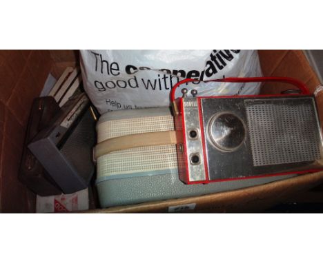 A quantity of vintage radios.