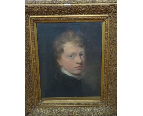 Attributed to Edward Opie (1810-1894), Portrait of Edward Opie aged 14, 1824, oil on canvas, inscribed on the reverse, 44cm x