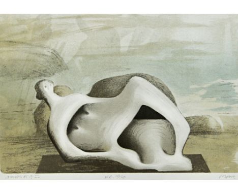Henry Moore (1898-1986), Mother and child, colour lithograph, signed and numbered 10/10, 24cm x 35cm. DDS  Illustrated
