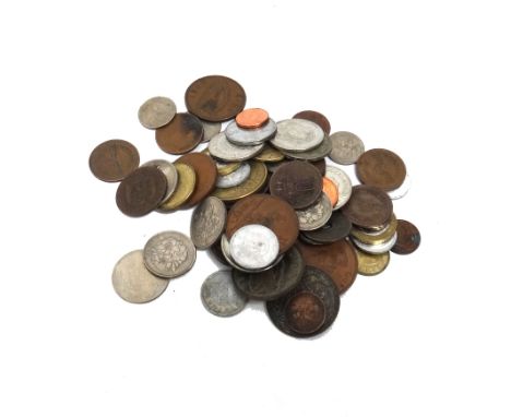 A collection of foreign coins, including; three U.S.A Morgan dollars, comprising; 1886, 1891 and 1921, a pillar dollar 1798, 