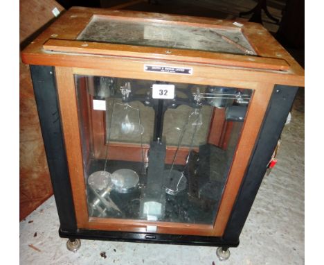 A set of 20th century chemist's scales.