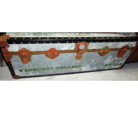 A 20th century zinc travelling trunk.
