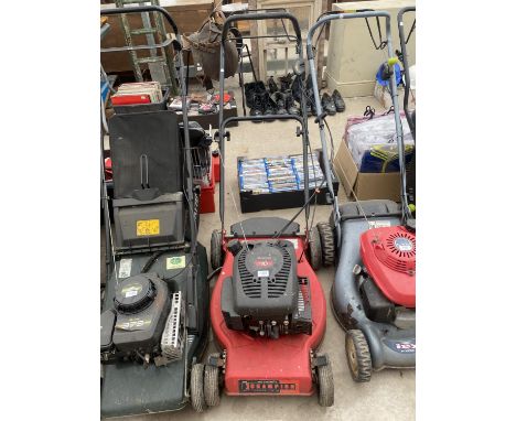 A CHAMPION 40 PETROL ENGINE LAWN MOWER (LACKING GRASS BOX) 