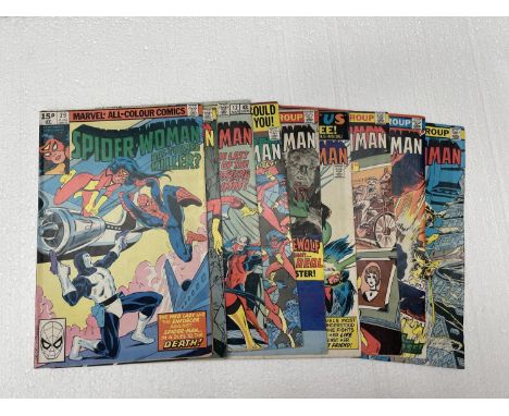 NINE VINTAGE MARVEL SPIDER WOMAN COMICS FROM THE 1980'S 