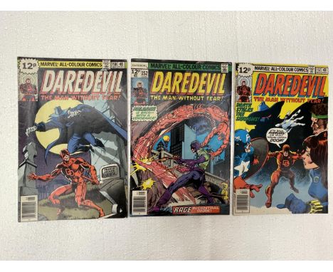 THREE VINTAGE MARVEL DARE DEVIL COMICS FROM THE 1970'S 