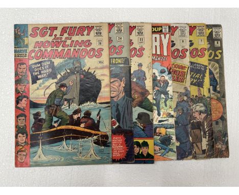 SEVEN VINTAGE DC SGT.FURY AND HIS HOWLING COMMANDOS COMICS FROM THE 1960'S 