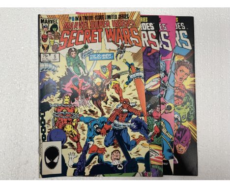 FOUR VINTAGE MARVEL SECRET WARS COMICS FROM THE 1980'S 
