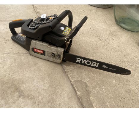 A RYOBI PETROL ENGINE CHAINSAW 