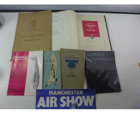 TWO ROLLS ROYCE ENGINE INSPECTION AND SERVICING BOOKS FOR THE GRIFFON MARK 65 AND THE MERLIN 724-1C, BOMBER COMMAND ETC 