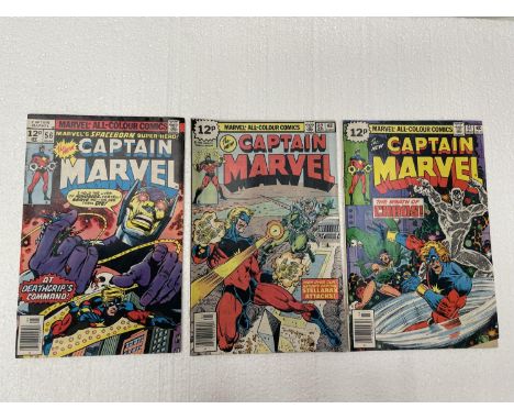 THREE VINTAGE MARVEL CAPTAIN MARVEL COMICS FROM THE 1970'S 