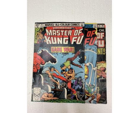 THREE VINTAGE MARVEL MASTER OF KUNG FU COMICS FROM THE 1980'S 