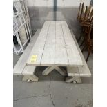 Table de Picnic en Bois, pour Terrasse, 84'' x 30'', avec (2) Bancs