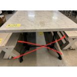 Table en Marble (Polis des 4 Cotés) 98'' x 36''- a/ 6 bases haute