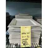 LOT: (30+) Assiettes-Diner Carrées
