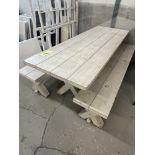 Table de Picnic en Bois, pour Terrasse, 84'' x 30'', avec (2) Bancs