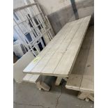 Très Grande Table de Picnic en Bois, 110'' x 39'', avec (2) Bancs