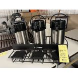 LOT: (3) Distributeurs de Liquides Chauds, avec Support