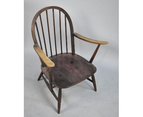 An Ercol Style Spindle Back Side Chair, Cut Down 