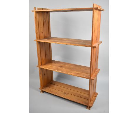 A Modern Pine Four Shelf Open Unit, 80cms Wide 