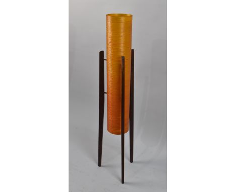 A 1960's Floor Standing Rocket Lamp with Spun Fibreglass Orange Shade 