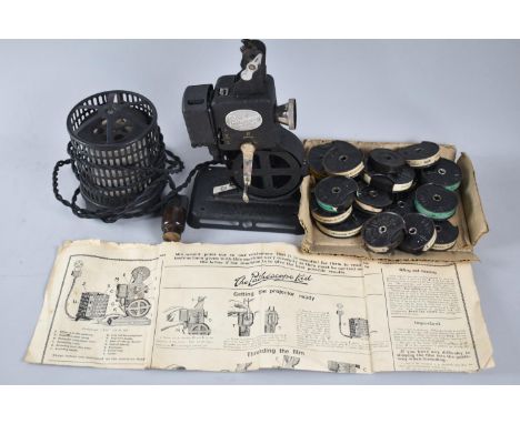A Vintage Pathescope Kid Projector with Collection of various Films 