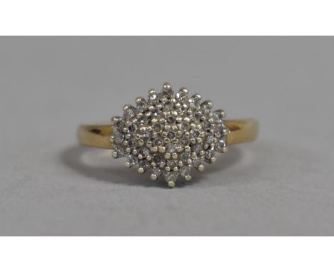 A 9ct Gold and Diamond Chip Ring, 3.3g, Size M 1/2 