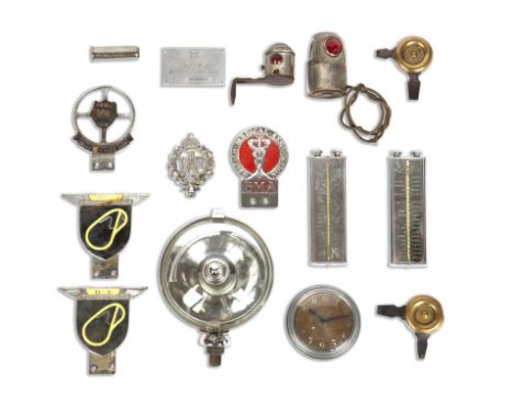 Automobilia: Car Badges, Lamps &amp; Distance FindersIncluding badges for Brooklands (2), Jaguar Drivers Club, British Medica
