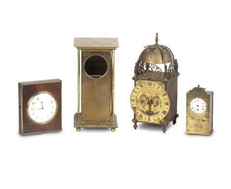 A mid-19th century mahogany Sedan clockOf rectangular shape with brass edging; a brass clock by Thomas Moreland, Chester; and
