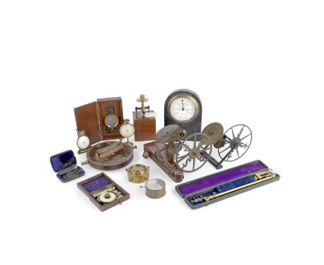 A Collection of Various Precision Instruments,one signed J. B. Lawson, Geneva, including three vernier calipers, two Child's 