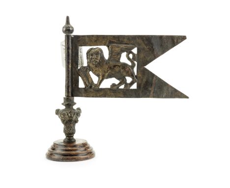 A Venetian gilt copper weather vanePossibly 16th century By repute from the Doge of Venice's gondola, the pennant of embossed