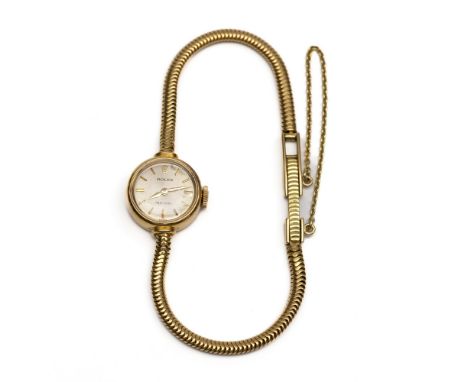 Rolex, Precision, 18 kt. gouden mechanisch dames polshorloge, jaren '50, met een gladde kast, aan een slang schakelband bruto