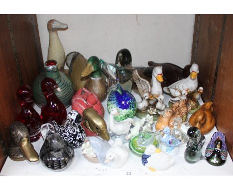 SECTION 23.  A collection of assorted glass and ceramic ducks and geese including examples by Lladro, Herend, Goebel and Mura
