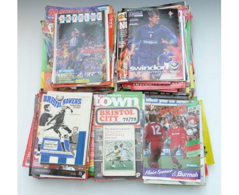 Large quantity of football programmes, magazines and tickets from 1960s onwards, including Swindon Town, Oxford United, Totte