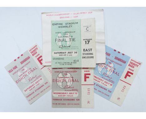 Four tickets to the 1966 World Championship Jules Rimet Cup comprising one cup final tie at the Empire Stadium, Wembley and t