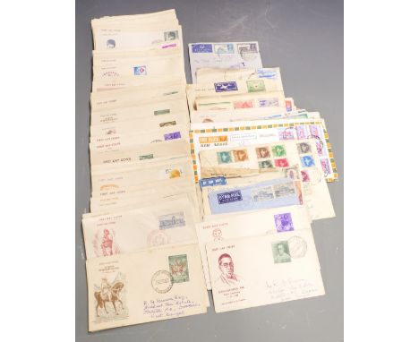 A box of mainly India&nbsp;first day covers, mostly 1950s and early 1960s examples