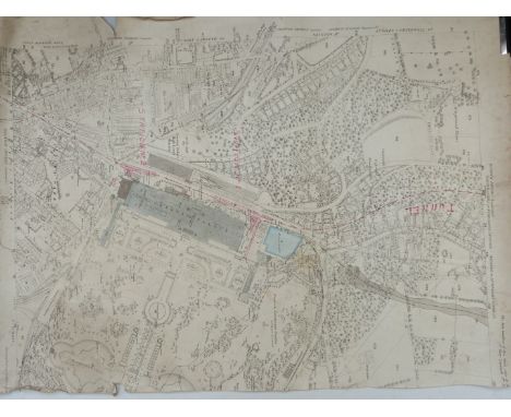Maps and ephemera relating to the City and Crystal Palace railway, to include plan showing stations in relation to the buildi