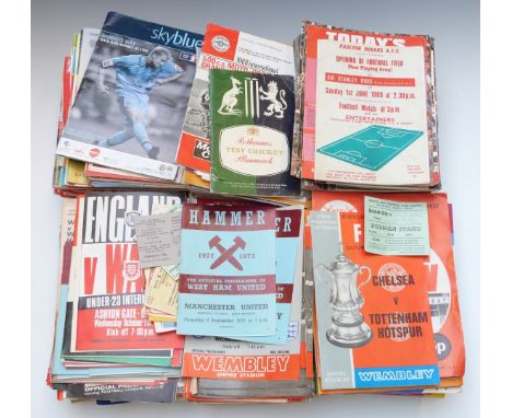 Large collection of football programmes dating from the early 1950s-1990s including Bristol City, Cheltenham Town, West Ham, 