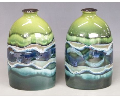 A pair of Poole Pottery Maya vases, H22.5cm