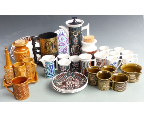 Portmeirion 1960s retro ceramics, some by Susan Williams-Ellis in Magic City, Variations, Monte Sol, Totem designs etc