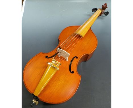 Song Chung child size cello, 64cm, with two-piece back, labelled 'handmade by Song viola da gamba', six strings