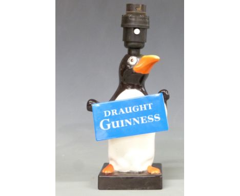 An original Carltonware Guinness penguin advertising lamp Draught Guinness, H25cm