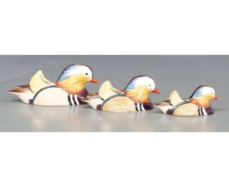 Three Peter Scott for Beswick graduated Mandarin decoy ducks including model numbers 1519-1 and 1519-2&nbsp;